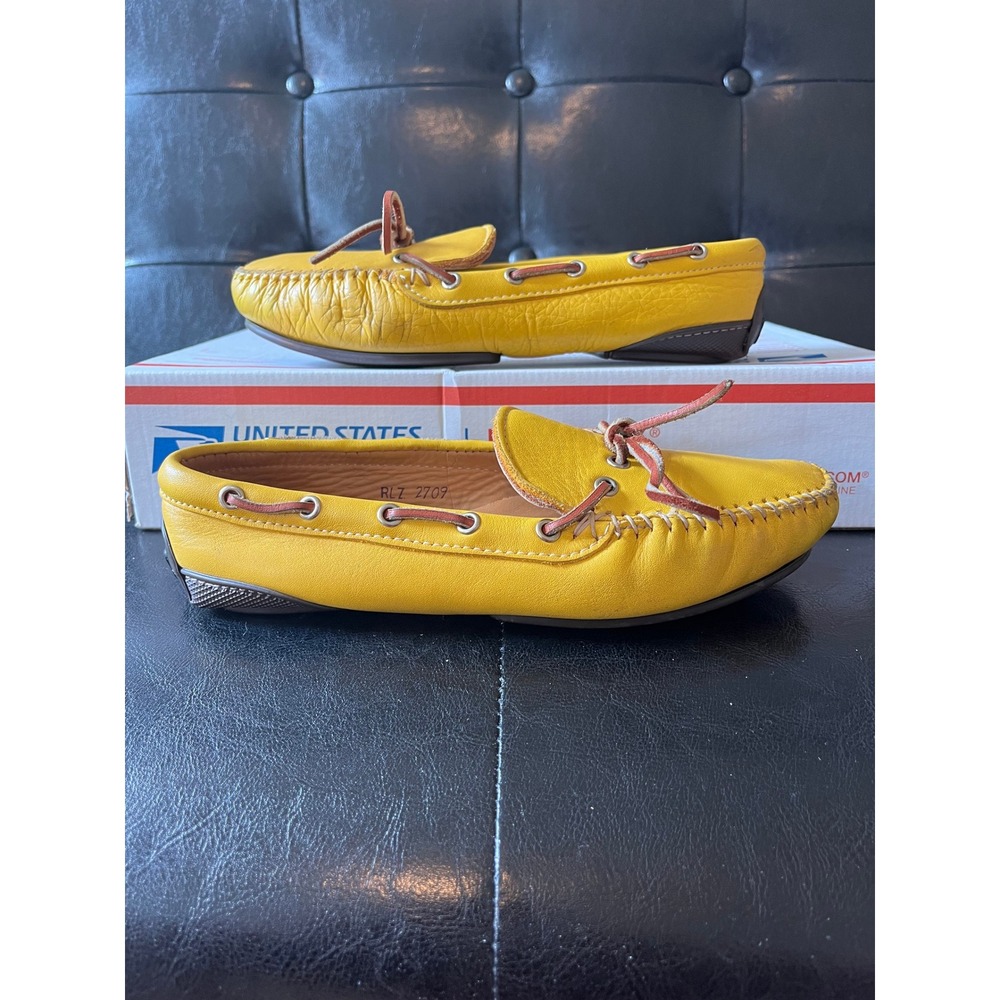 Polo Ralph Lauren Yellow‎ Leather Driving Loafers Moccasins
